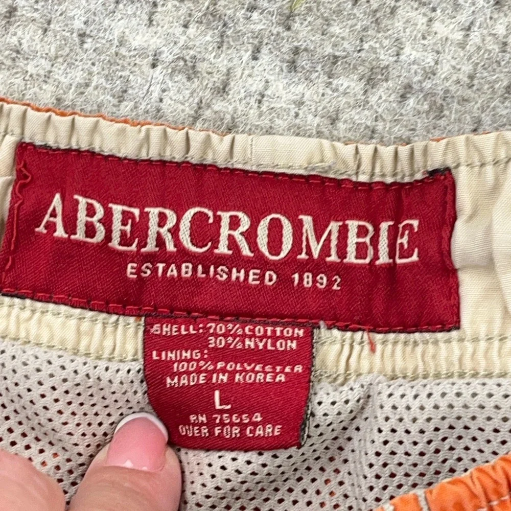 Vintage Y2K Abercrombie &‎ Fitch Swim Trunks Cargo Borad Shorts Orange 2000s